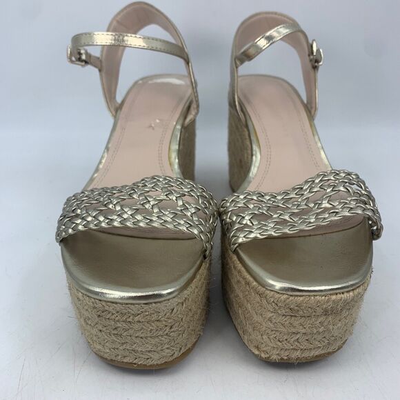 Zara Basics Womens 8.5 39 Platform Sandals Espadrille Platform Wedge Boho - Picture 8 of 12